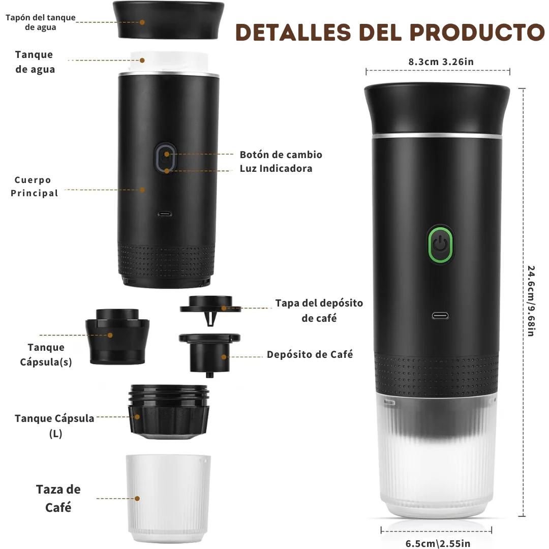 CaféGo™ Cafetera Portátil 3 en 1 | ¡Café Profesional en Cualquier Lugar!